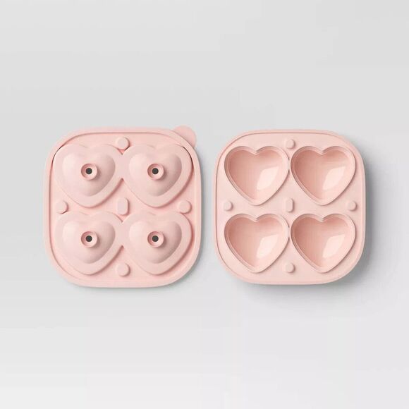 Silicone Pink Heart‎ Shaped Ice Cube Mold - Threshold - Picture 1 of 3